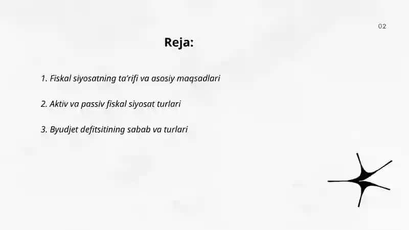 Fiskal siyosat, byudjet defitsiti va davlat qarzi 2