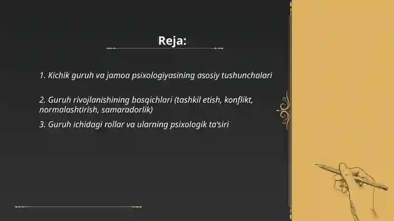 Kichik guruh va jamoa psixologiyasi 2