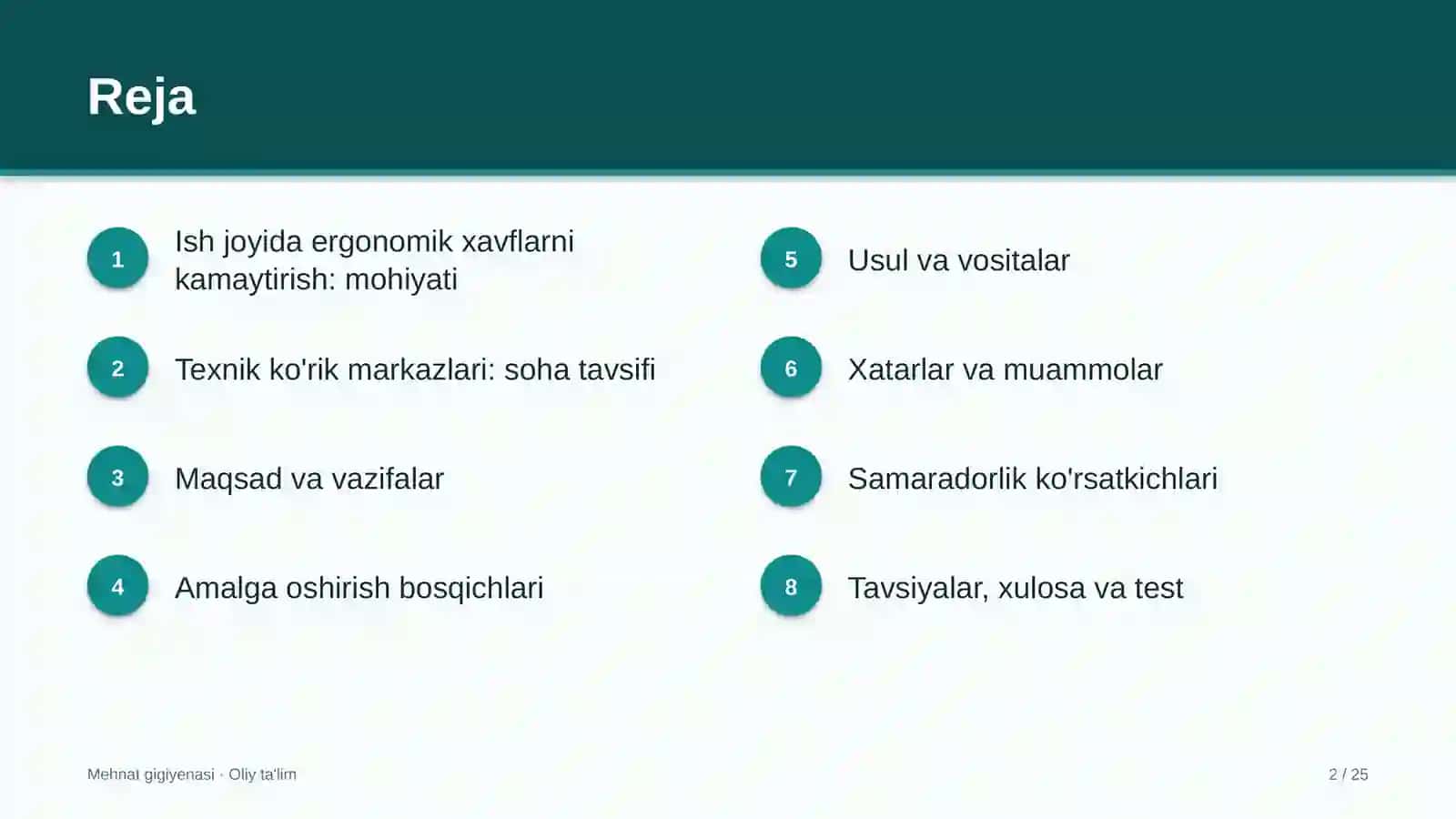 texnik ko'rik markazlarida ish joyida ergonomik xavflarni kamaytirish choralari 5840 2