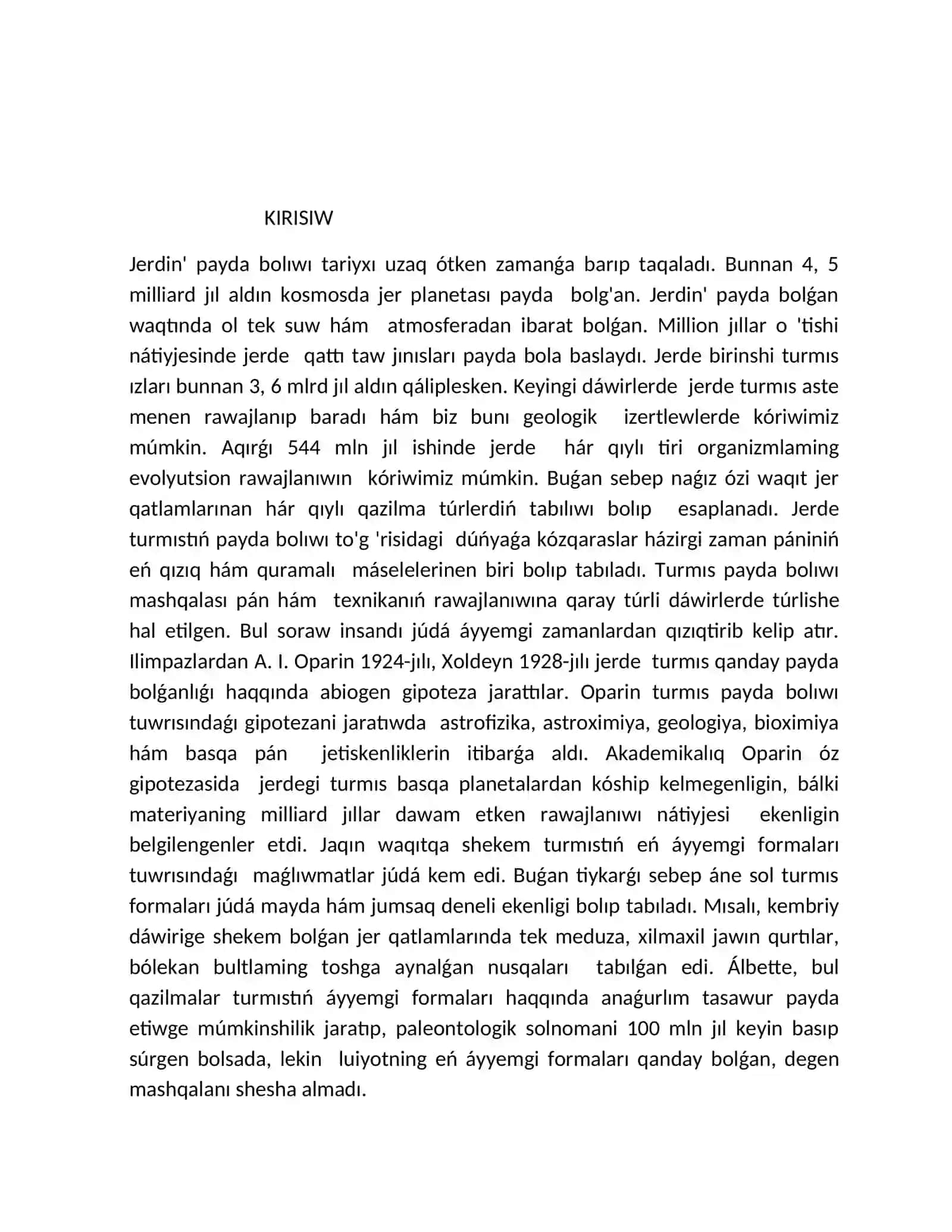 Adamnin' haywanat du'nyasınan ajralıp shıg'ıwı 2