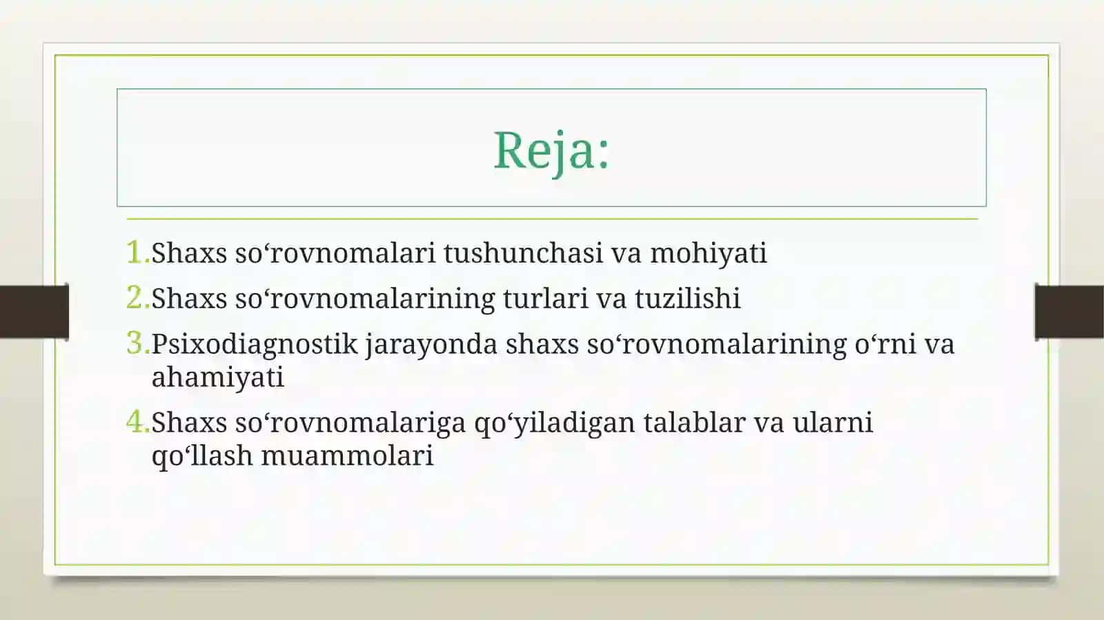 Shaxs so‘rovnomalari 2