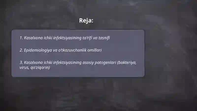 Kasalxona ichki infektsiyasi va uni oldini olish 2