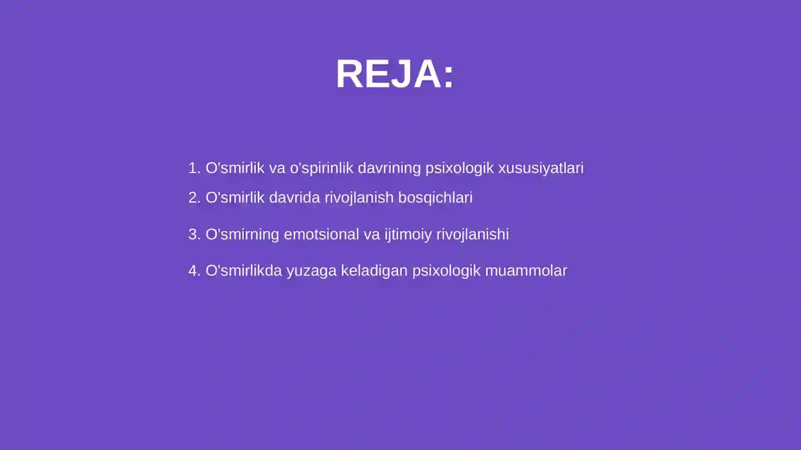 O'smirlik va o'spirinlik dqvri psixologiyasi 2