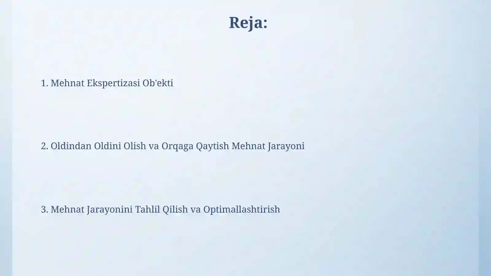 Mehnat Ekspertizasi Ob'ekti 2
