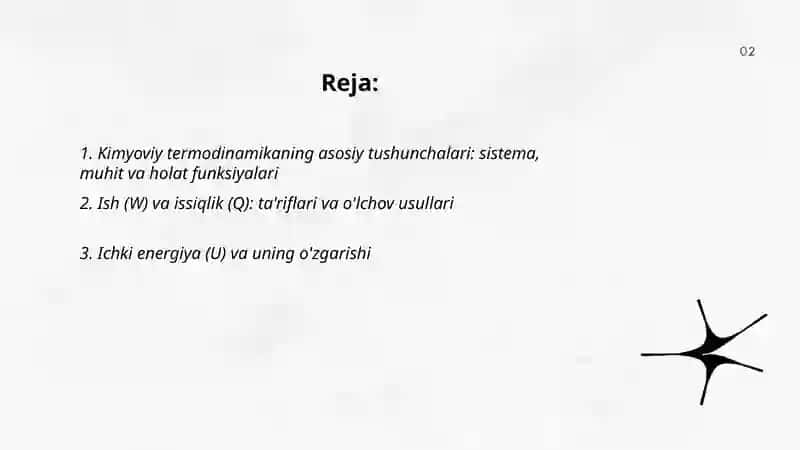 Kimyoviy termodinamikaning tushunchalari va qonunlari 2
