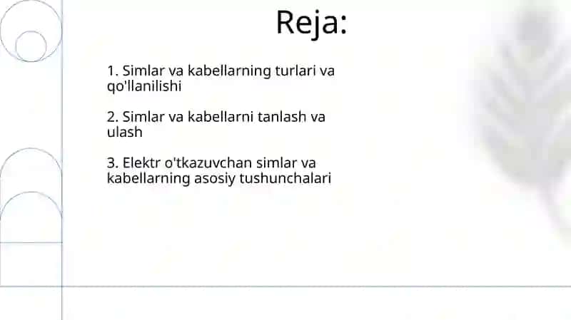 Elektr o'tkazgich simlar va kabellar 2