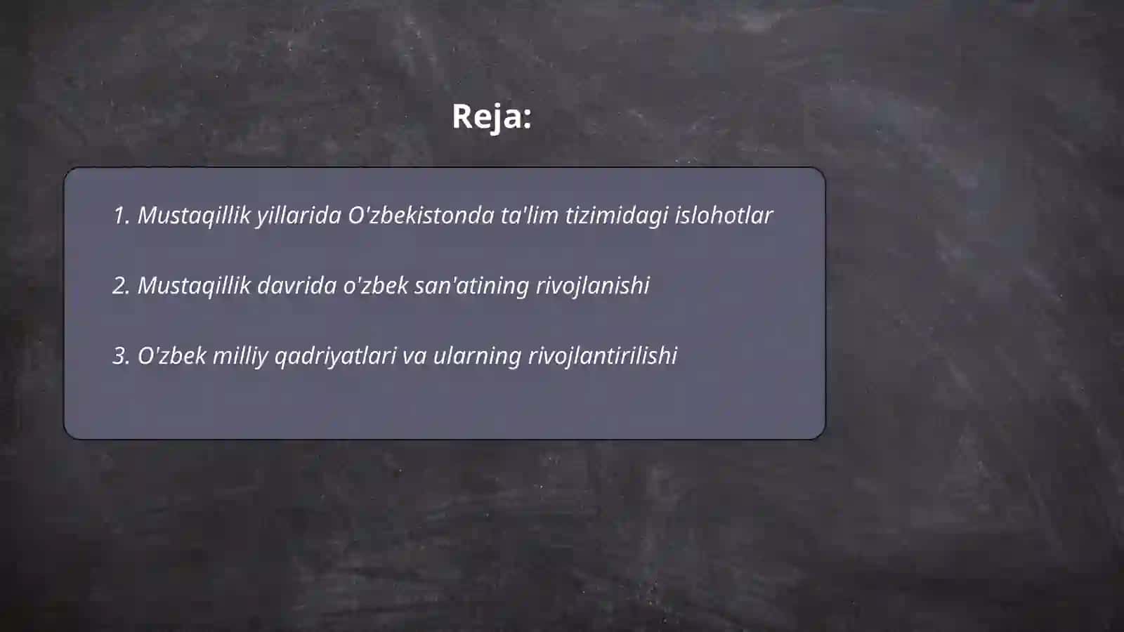 Mustaqillik yillarida O'zbekistondagi ma'naviy va madaniy taraqqiyot Ergasheva Dildora 2