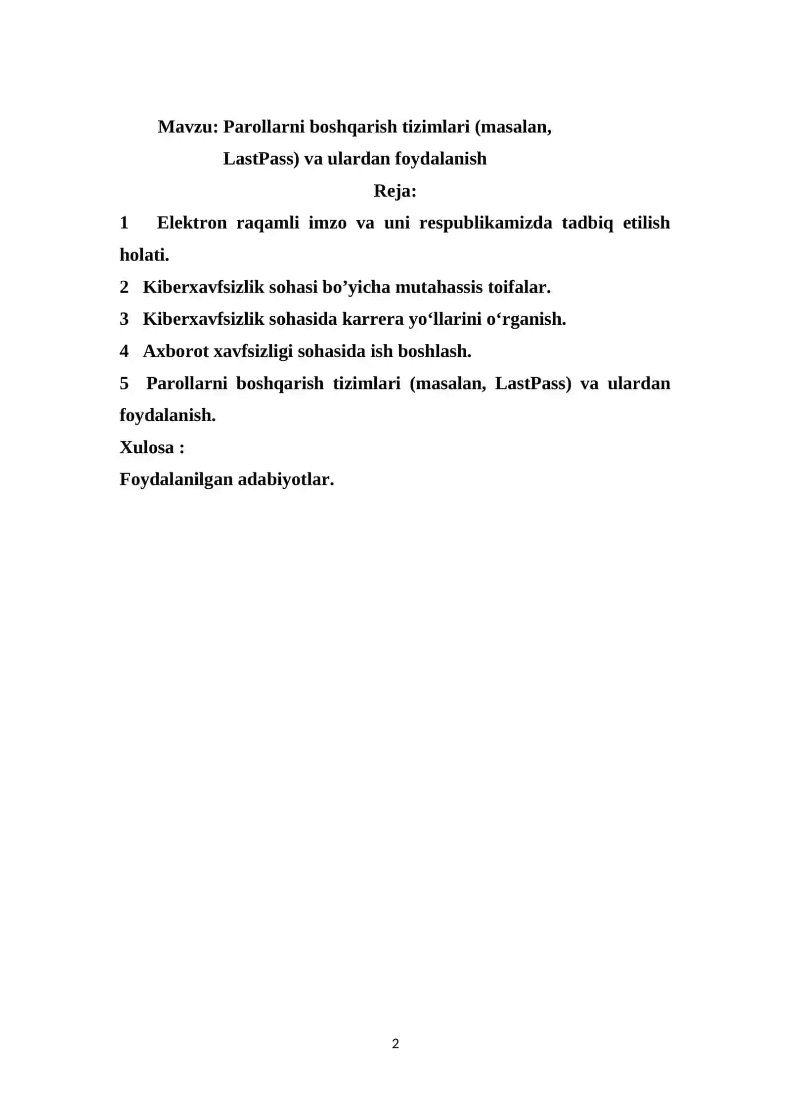 Parollarni boshqarish tizimlari (masalan, LastPass) va ulardan foydalanish 2