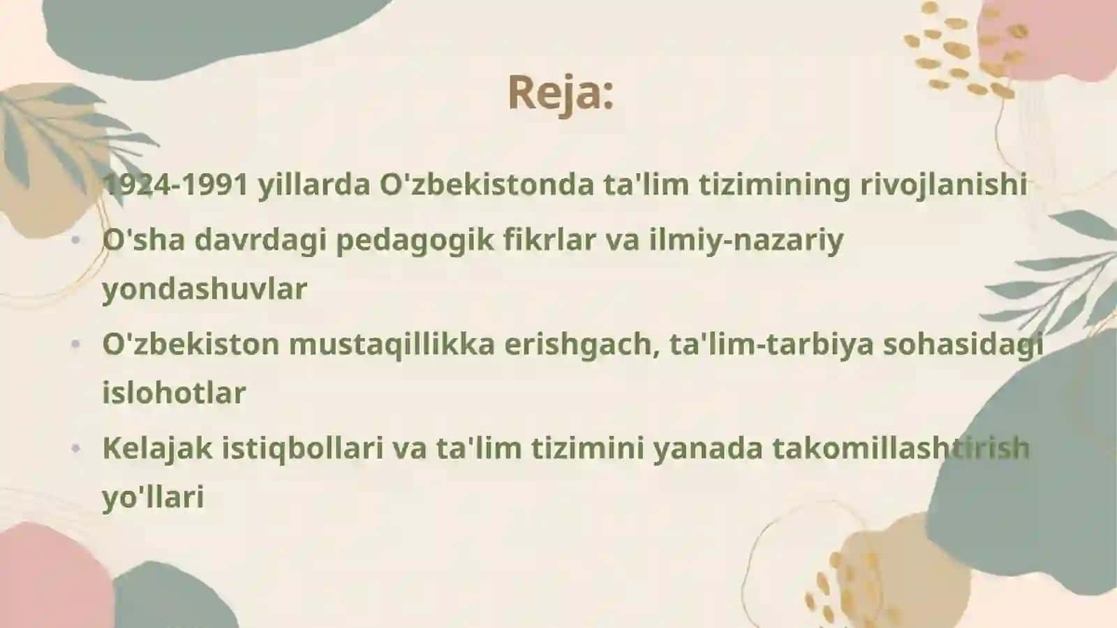 O'zbekistonda ta'lim tizimi va pedagogik fikrlar 2