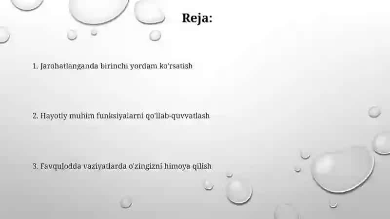 Jarohatlanganda birinchi yordam korsatish 2