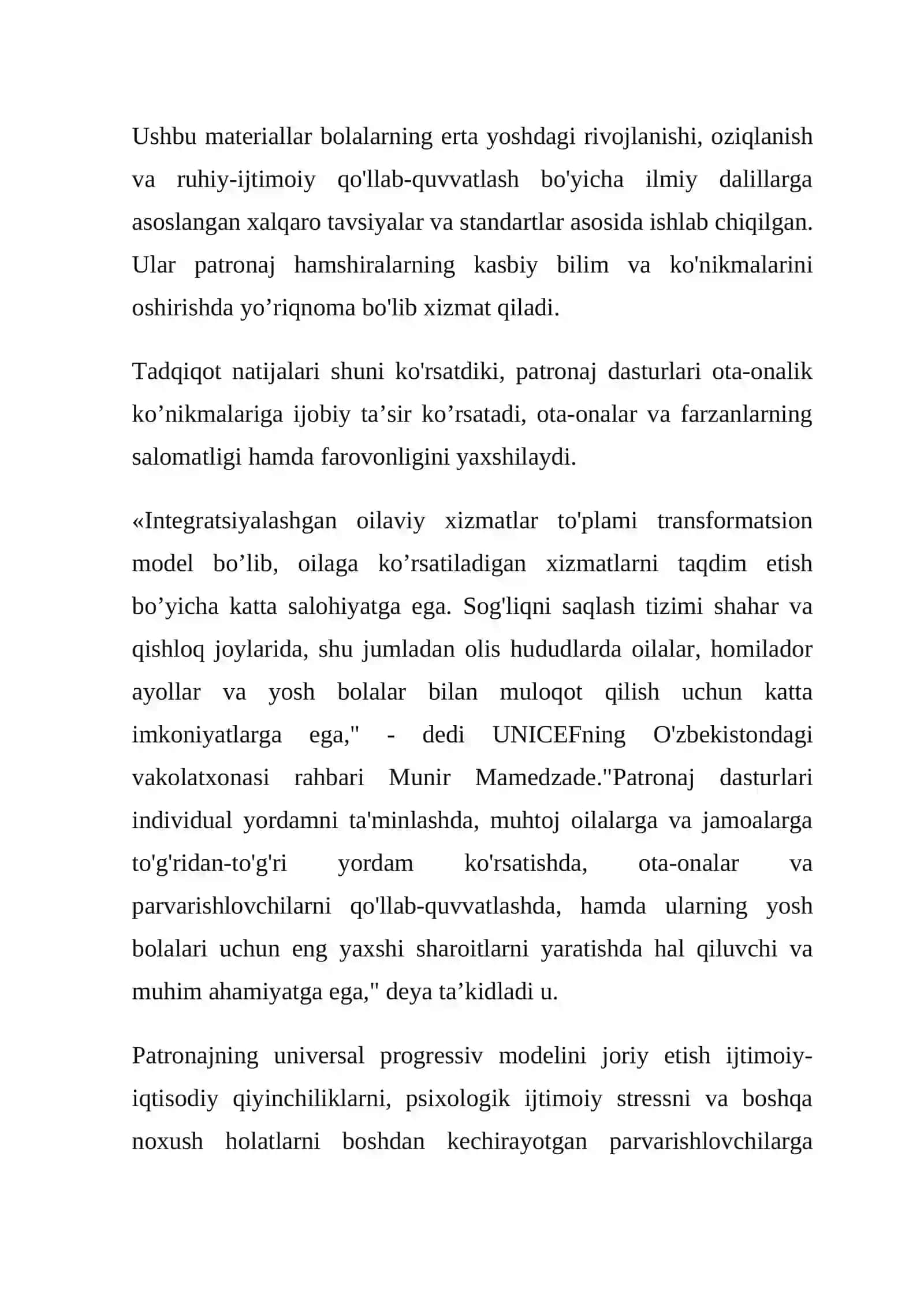 UNICEF patronaj xizmatlari 2