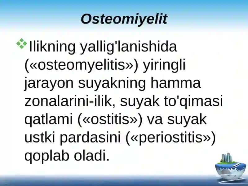 Osteomiyelit, yiringli artrit Suyak sili 2