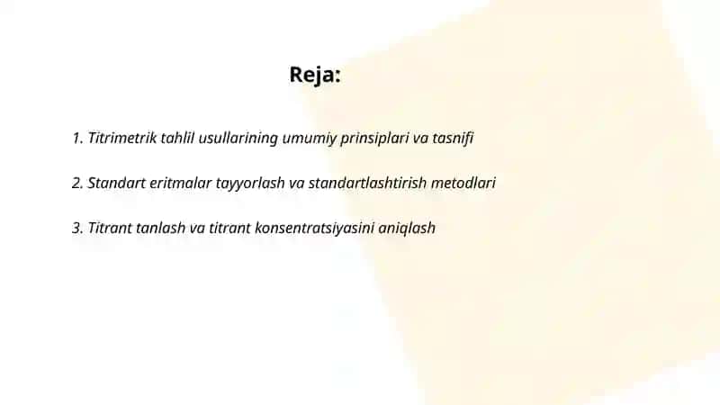 Titrimetrik taxlil usullari 2