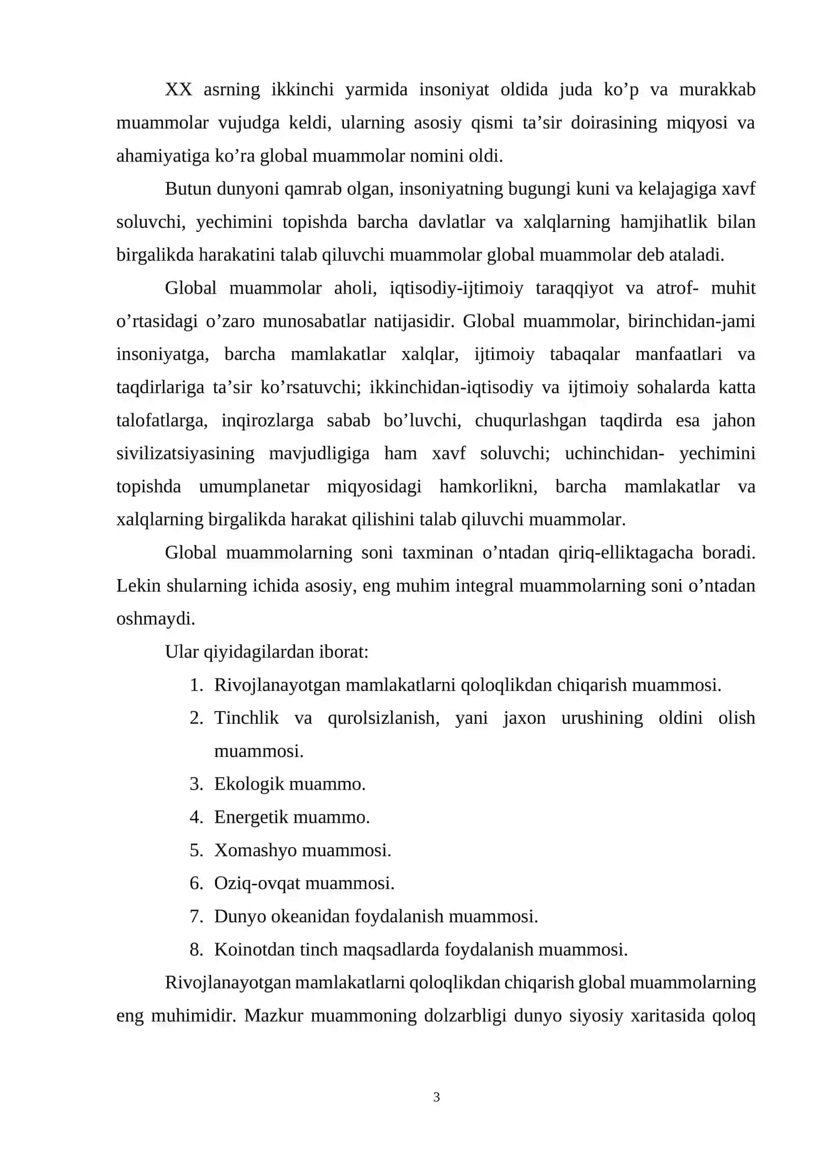 GLOBAL VA EKOLOGIK MUAMMOLAR 2