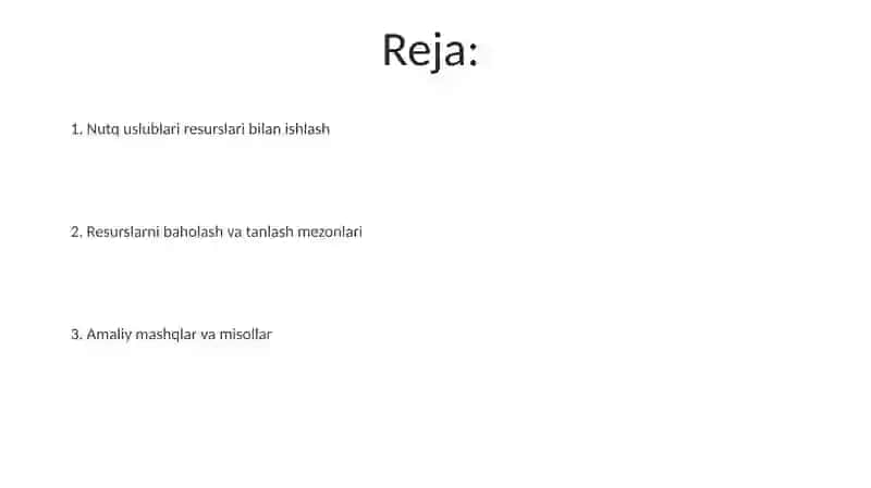 Nutq uslublariga oid manbalar bilan ishlash 2