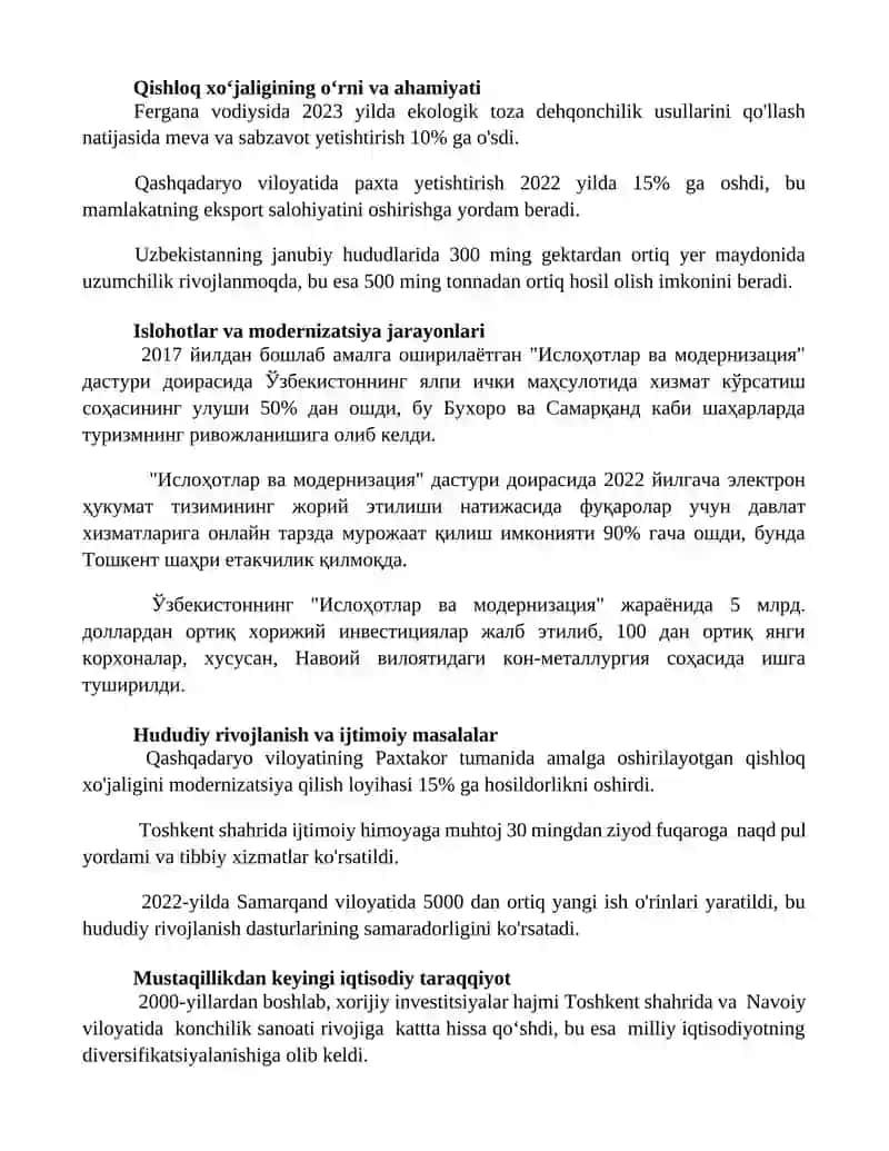 Turizmning rivojlanishi va salohiyati 2