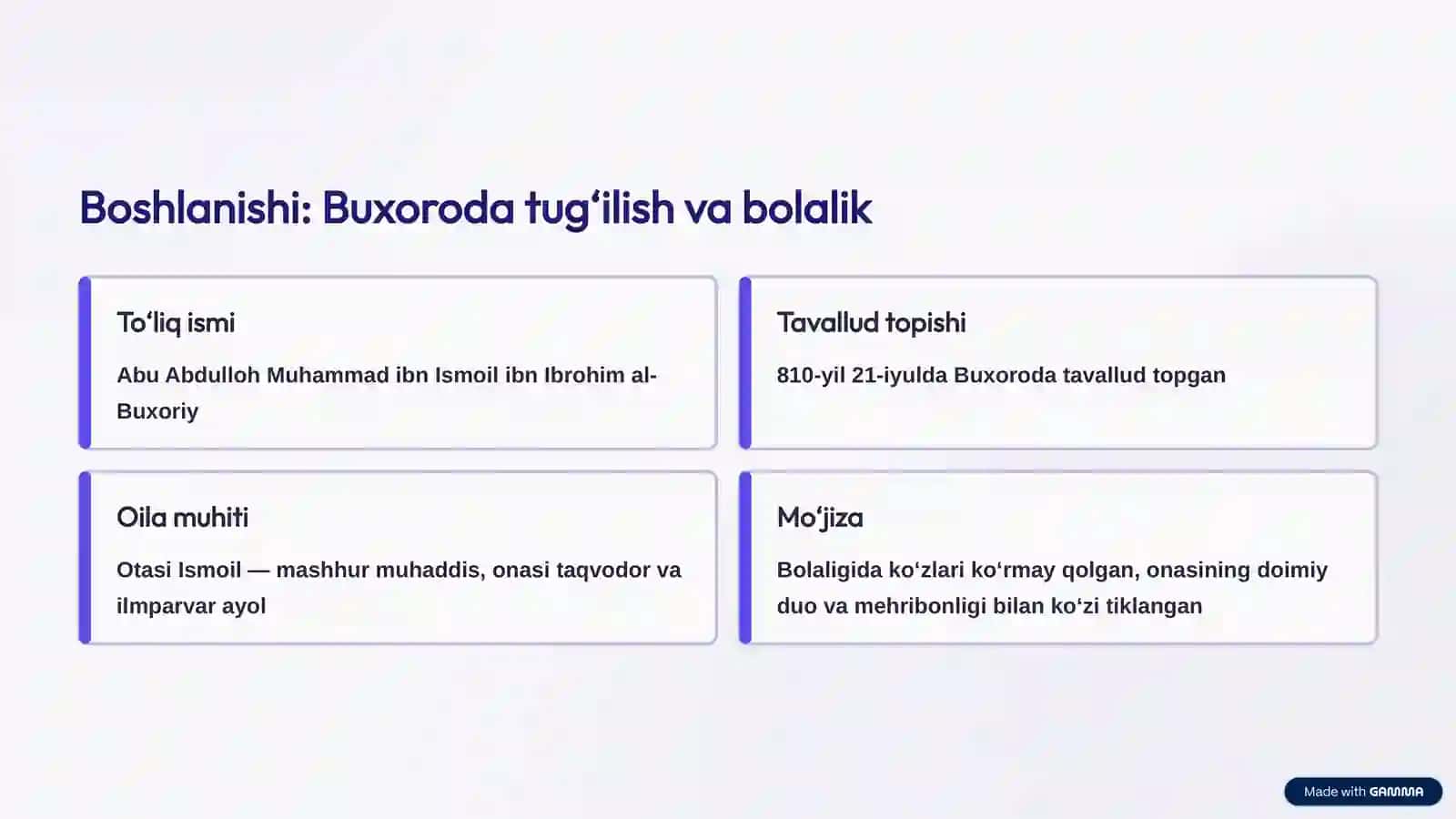 Imom al-Buxoriy hayoti: Hadis ilmining sultoni 2