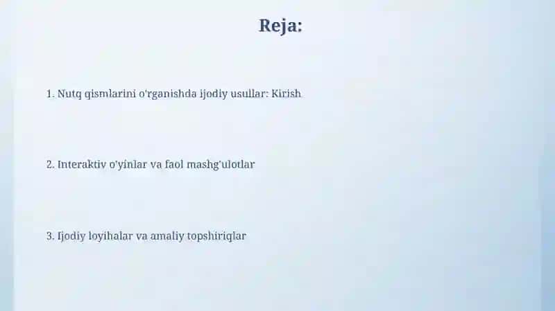 Gapboʼlaklari mavzularini oʼrganish 2