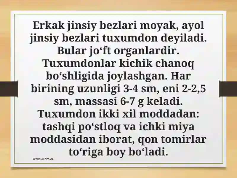 Erkak va ayol jinsiy bezlari 2