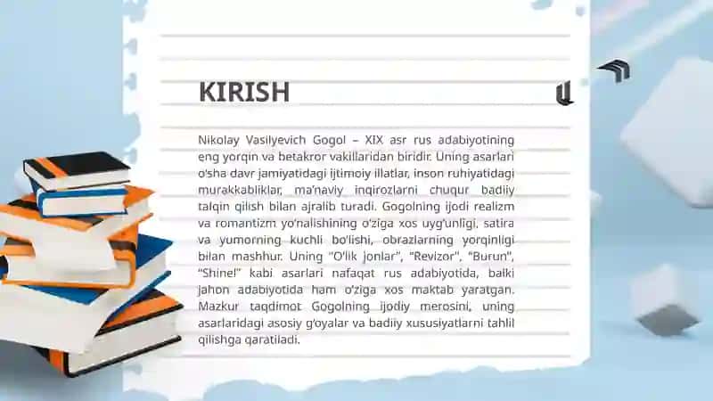 N. Gogolning ijodiy merosi 2