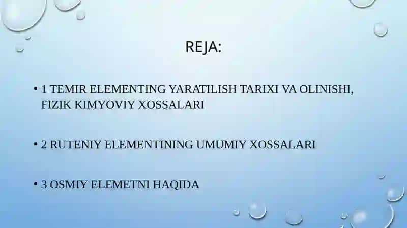 Temir Elementing Yaratilishi Tarixi va Olinishi 2