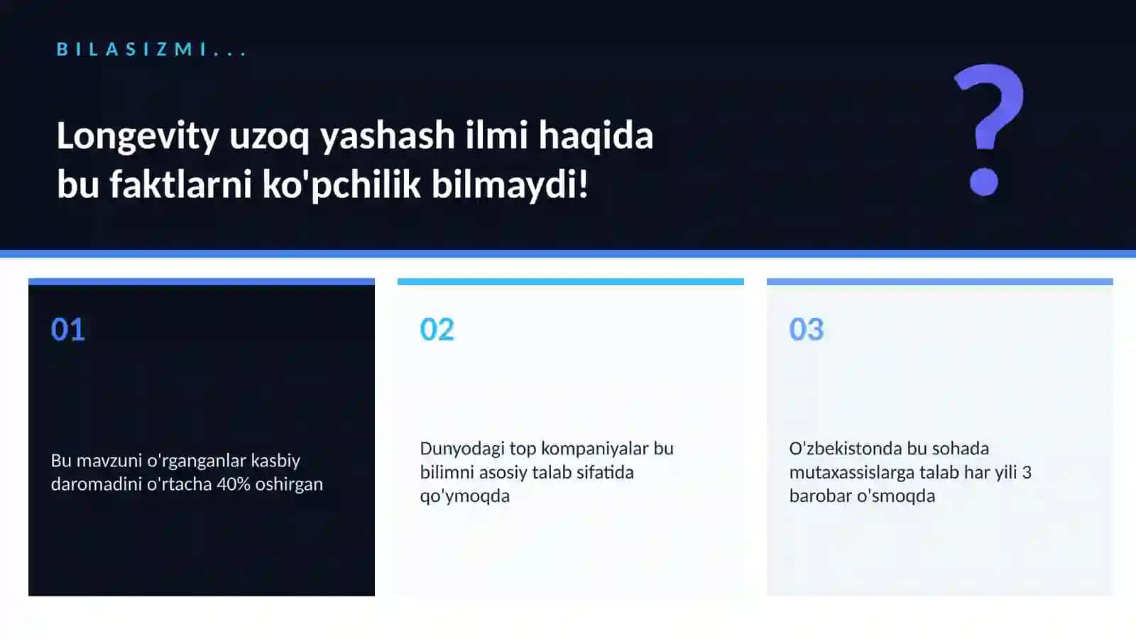 Longevity uzoq yashash ilmi 2