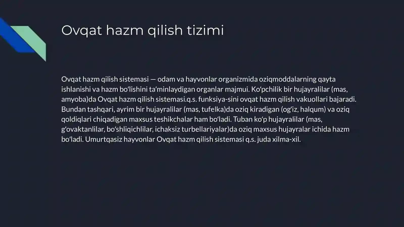 Ovqat hazm qilish tizimi 2
