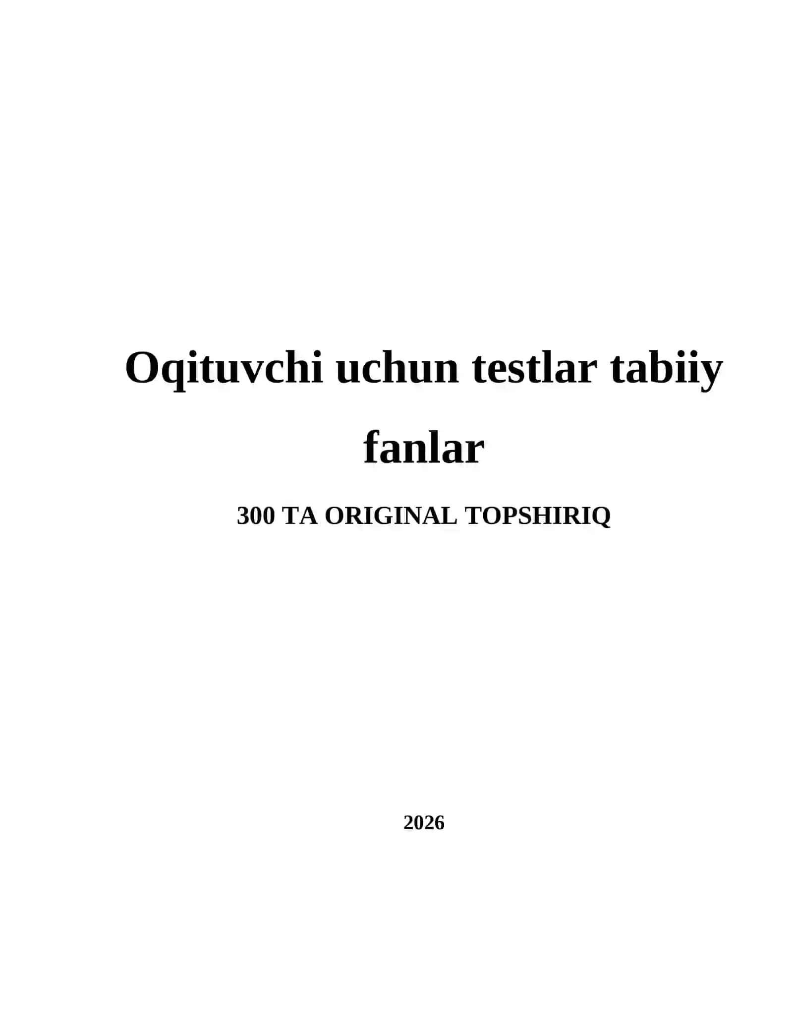 BIOLOGIYA — Topshiriqlar 2