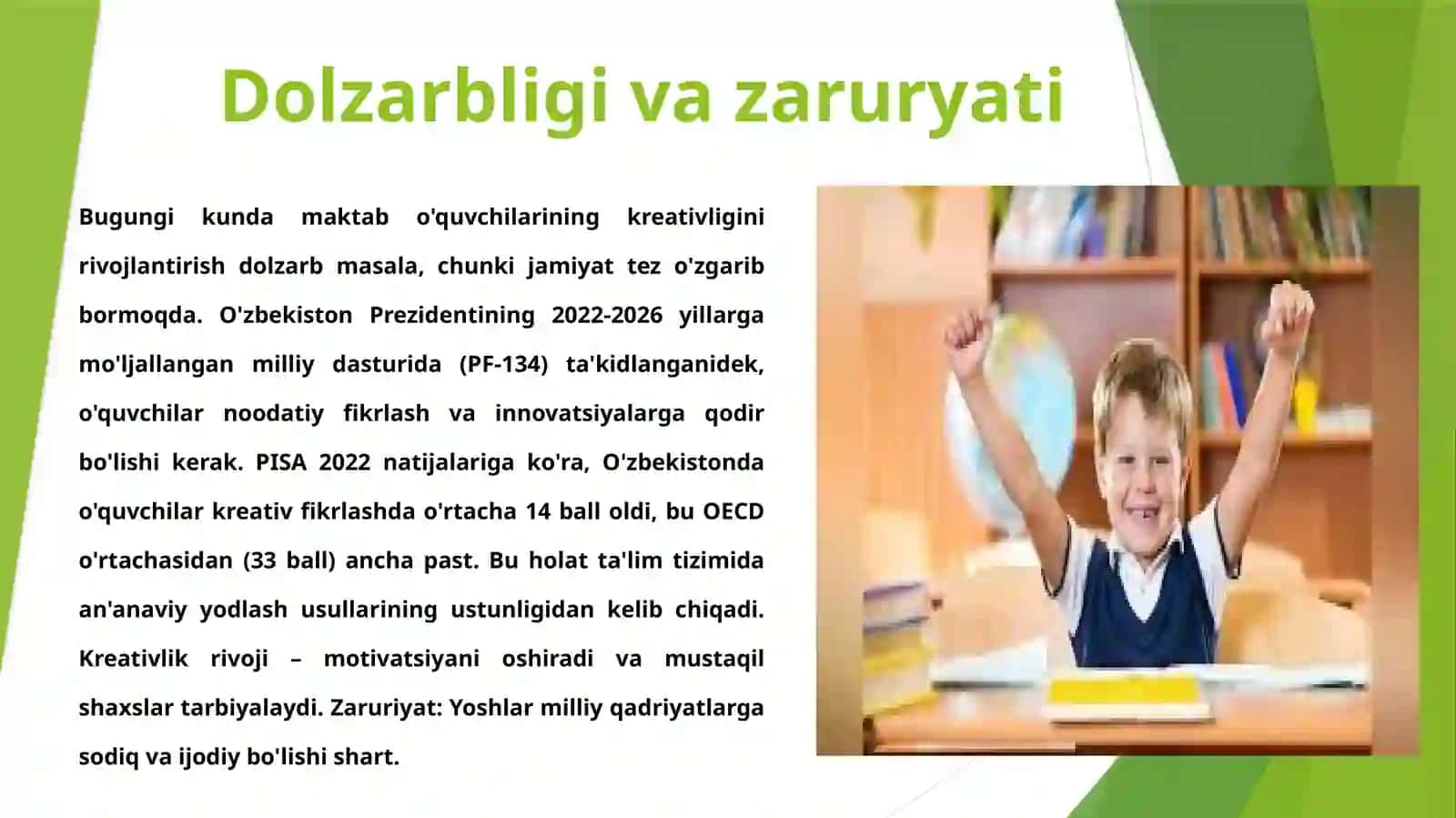 Maktabo'quvchilarining kreativligini masalalari yechish 2