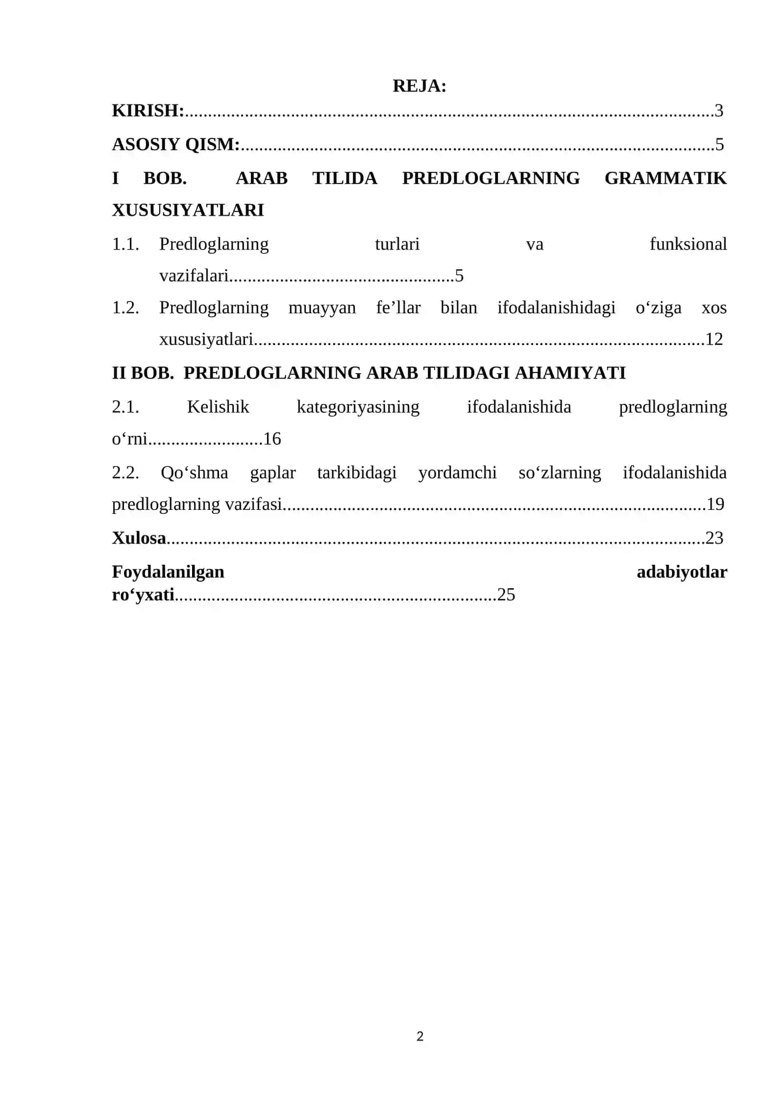KURS ISHI Arab tilida predloglarning klassifikatsiyasi 2