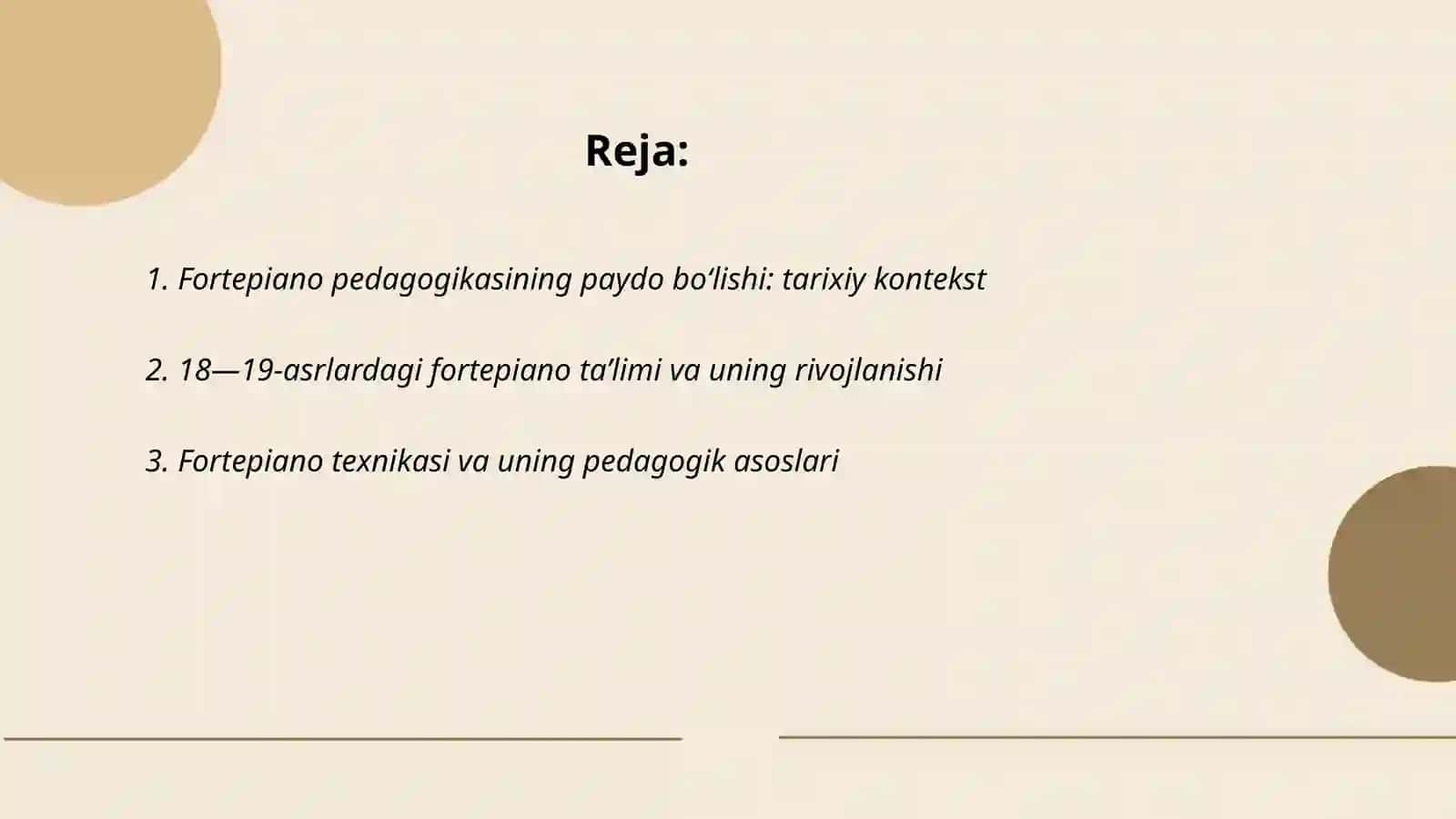 Fortepiano pedagogikasining paydo bo'lishi va rivojlanishi 2