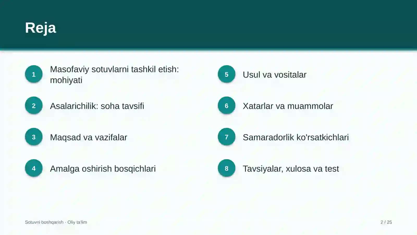 Asalarichilikda masofaviy sotuvlarni tashkil etish 2