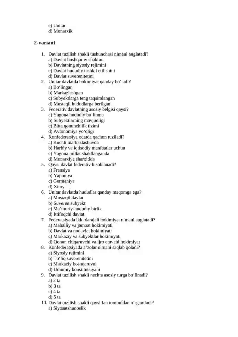 Davlatning tuzilish shakli 2