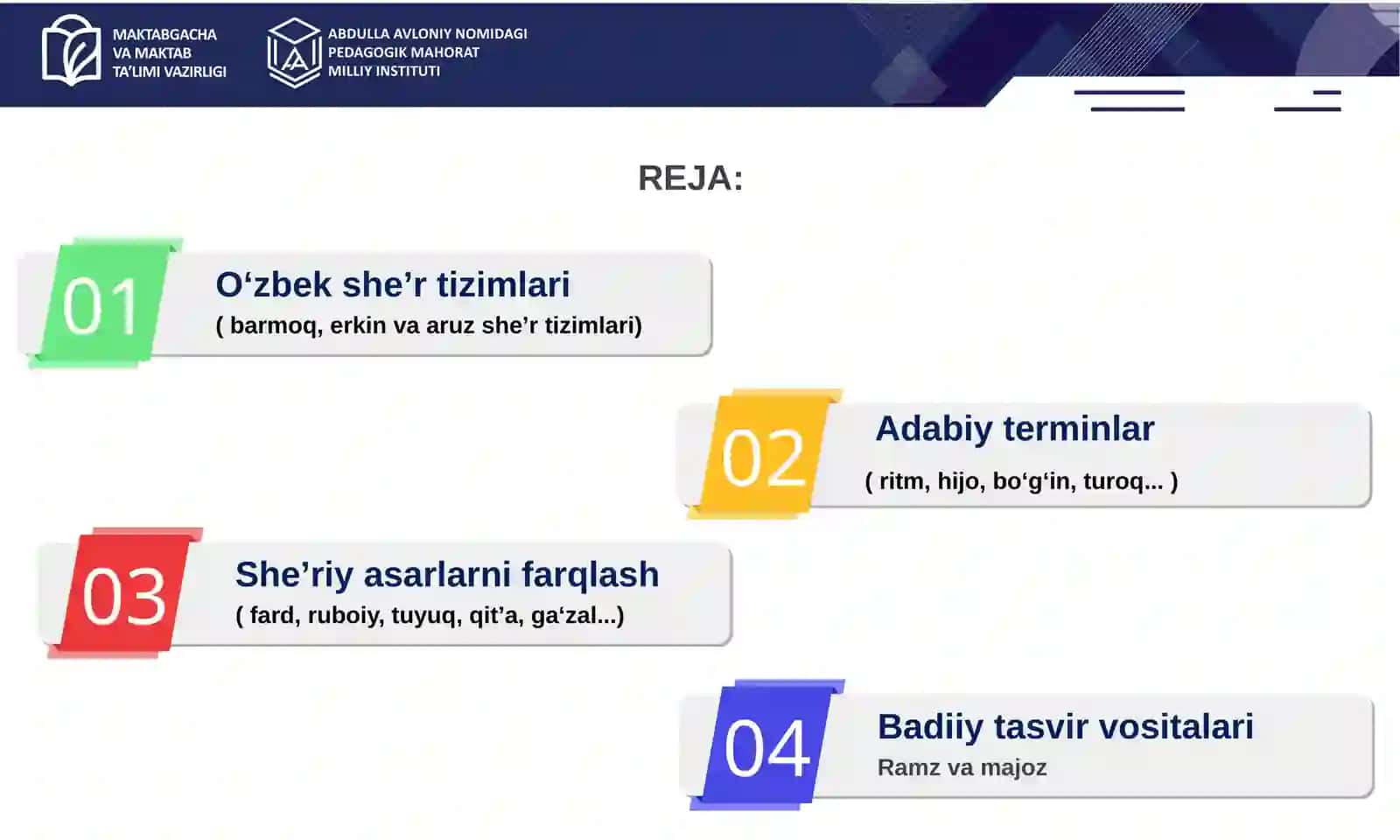 She’riy asarlarni tahlil qilish metodikasi 2