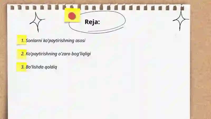 Sonlarni ko'paytirish va bo'lish 2