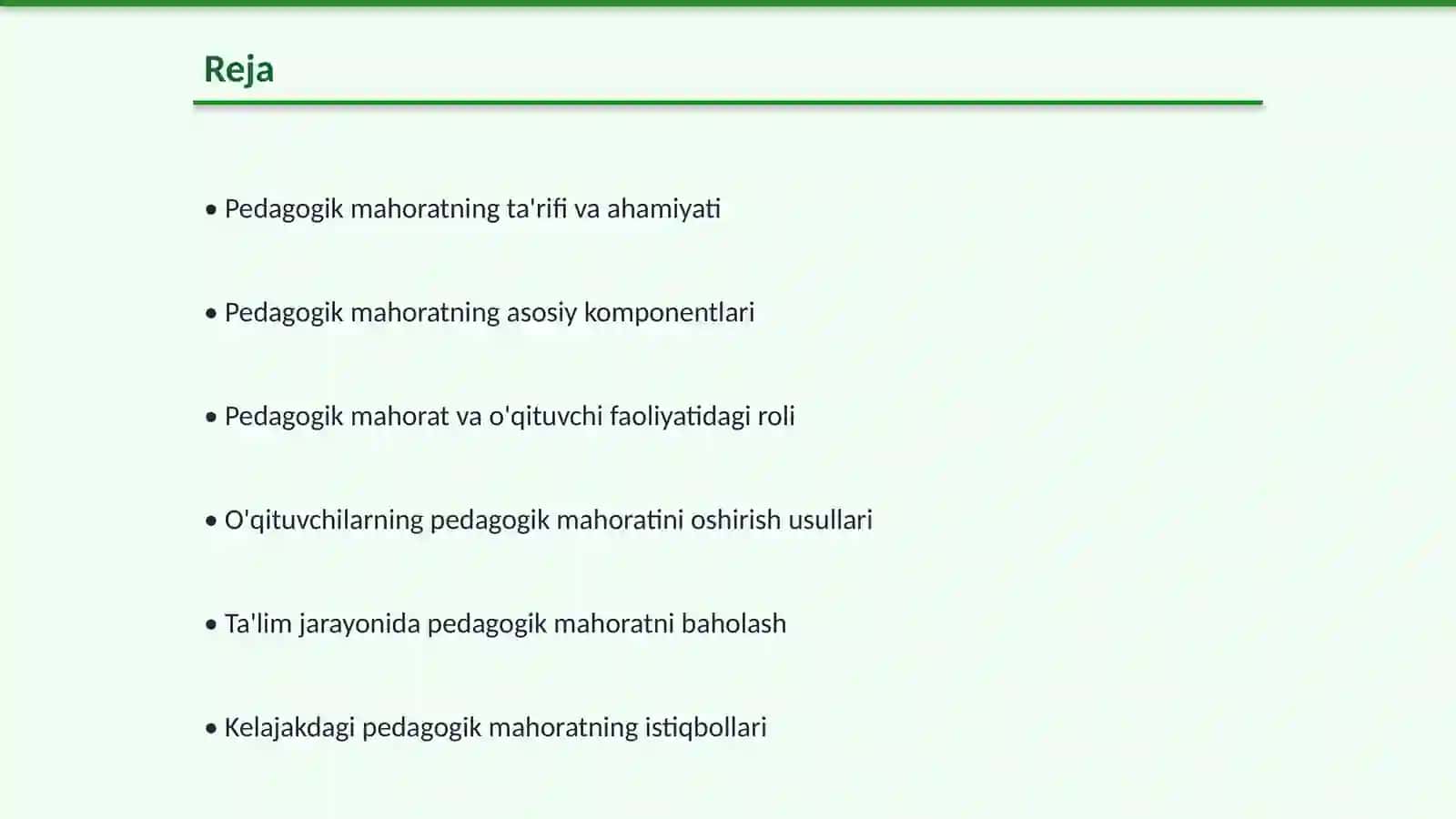 Pedagogik mahoratning asosiy komponentlari 2