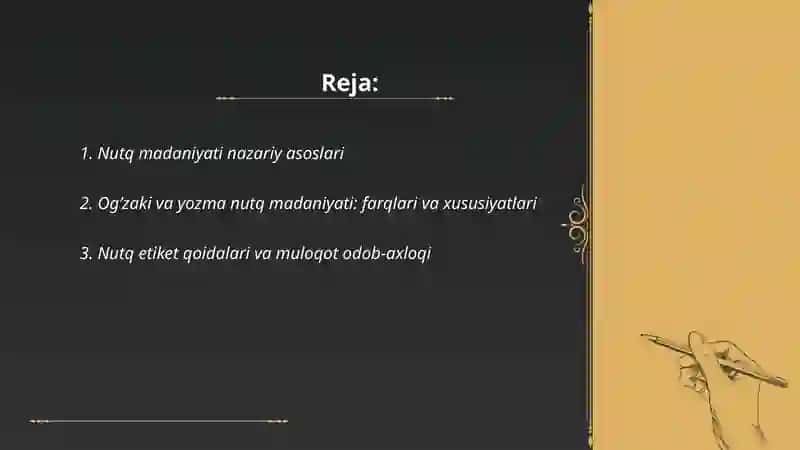Nutq madaniyati va uslubshunoslik. Nutq va Terminologiya 2