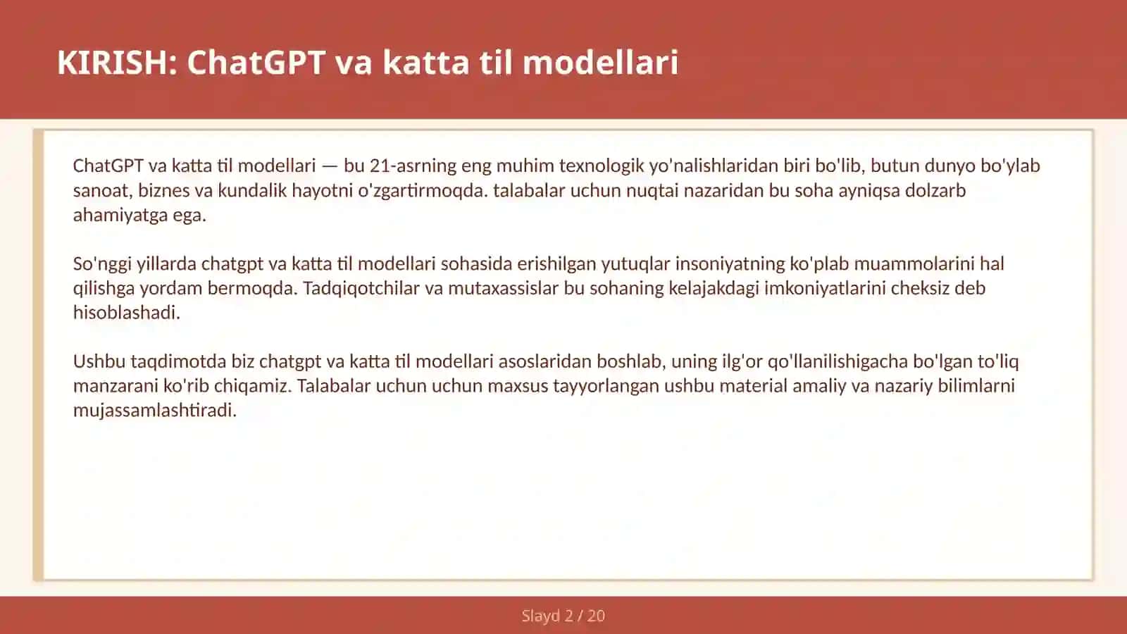CHATGPT VA KATTA TIL MODELLARI 2