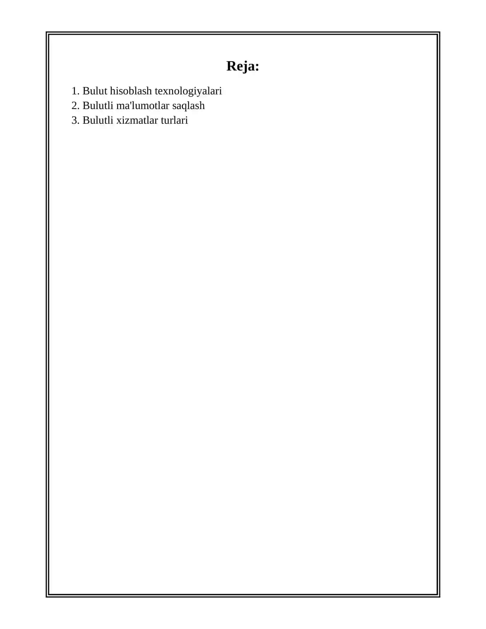 BULUTLI TEXNOLOGIYALAR 2