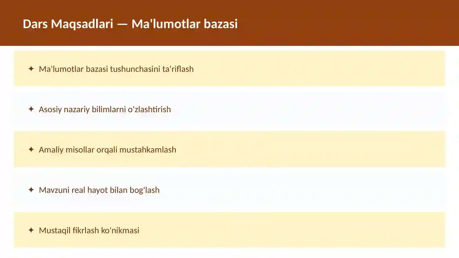 O'qituvchilar va talabalar uchun dars ishlanma 2