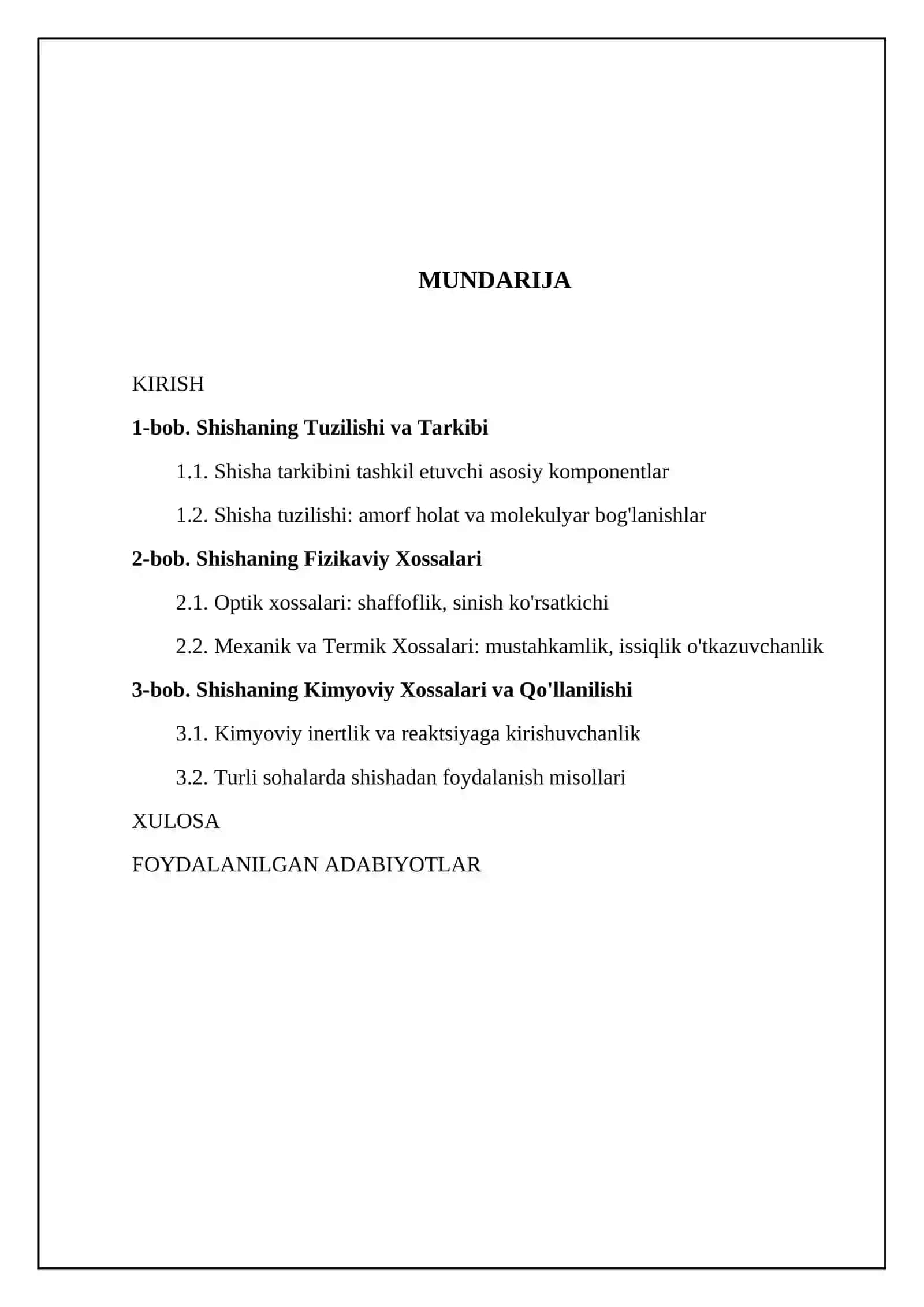 Shishaning Tuzilishi va Tarkibi 2