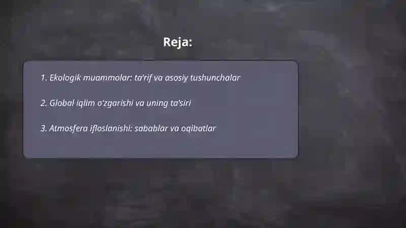 Ekologik muammolar 2