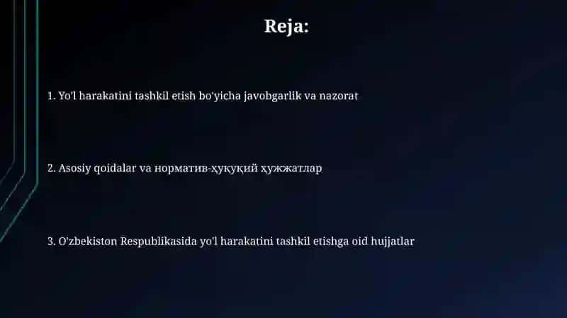 Yo‘l harakati xavfsizligi to‘g‘risida qonun 2