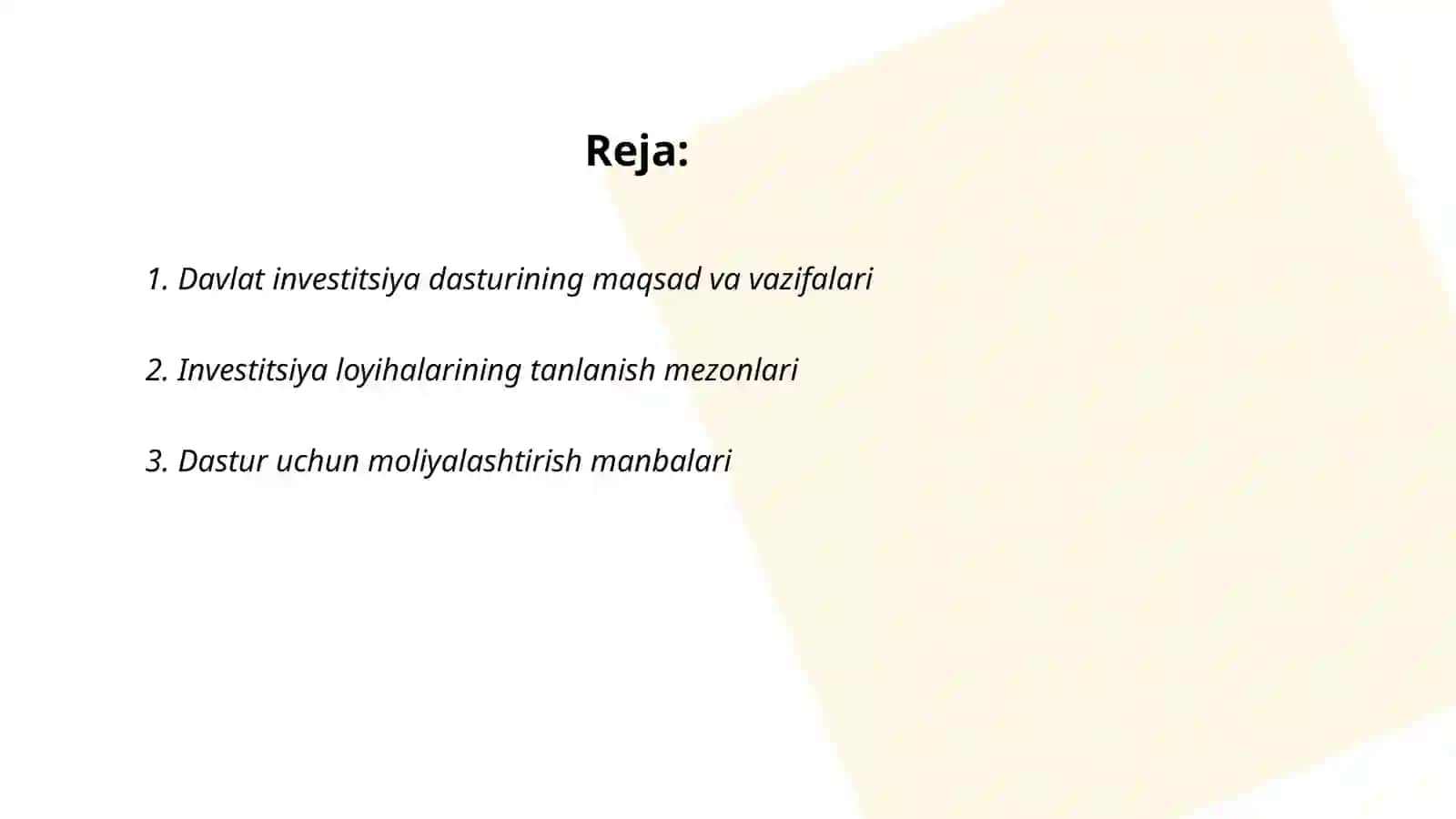 Davlat investitsiya dasturi 2