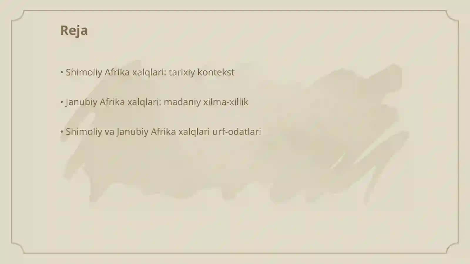 Shimoliy va Janubiy Afrika xalqlari etnologiyasi 2