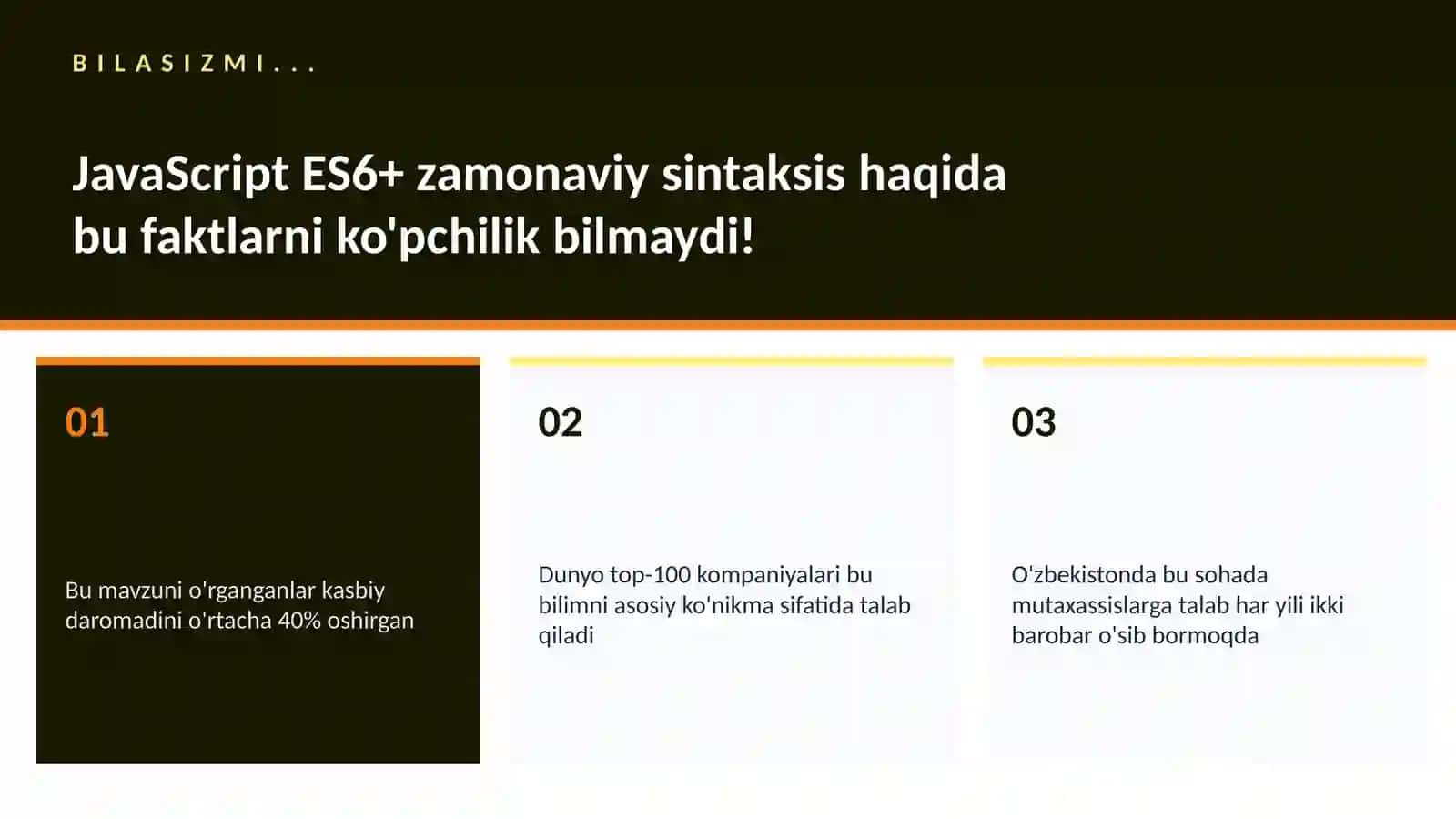 JavaScript ES6+ zamonaviy sintaksis 2