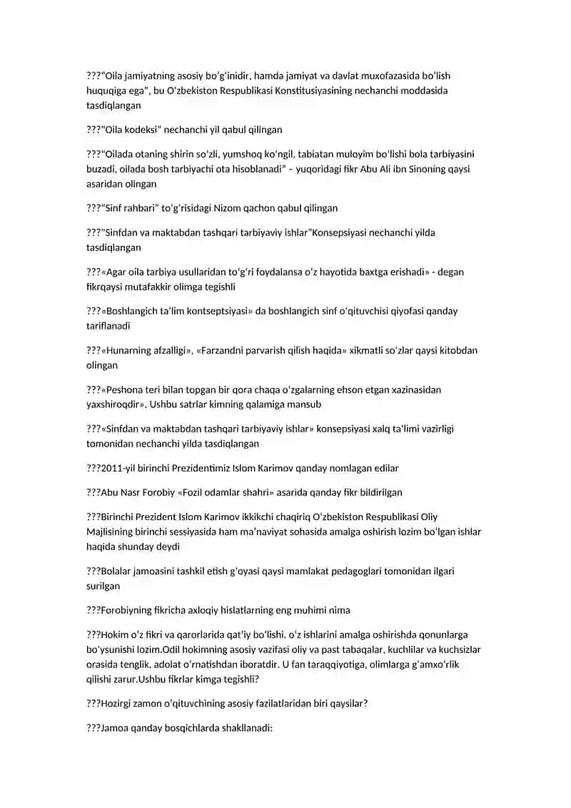Pedagogika bo'yicha kurs 2