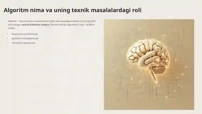Texnik Masalalar Algoritmlarini Ishlab Chiqish 2