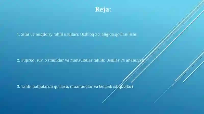 Sifat va miqdoriy tahlil usullari 2