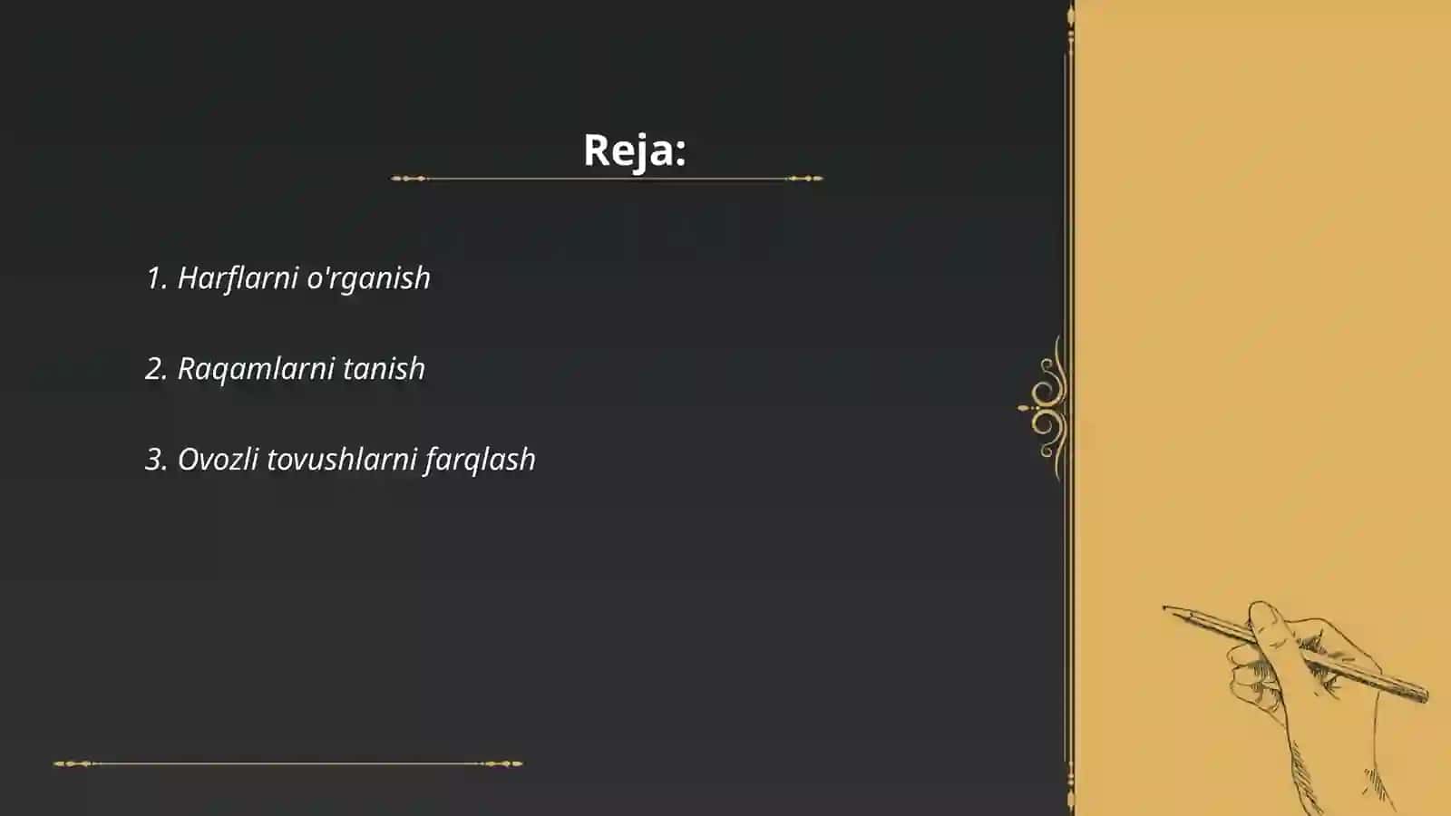 Harflarni o'rganish 2